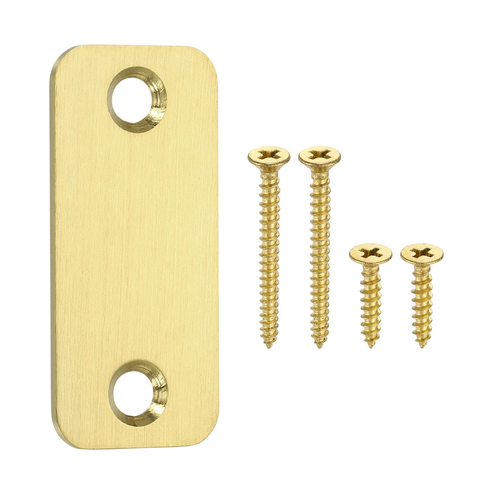 Door Edge Hole Filler Plate, 2.22"x1" Corner Cover Plates with Screws, Gold