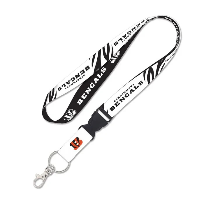 CINCINNATI BENGALS ALTERNATE UNIFORM KEYCHAIN LANYARD DETACH BUCKLE 1" W 22" L