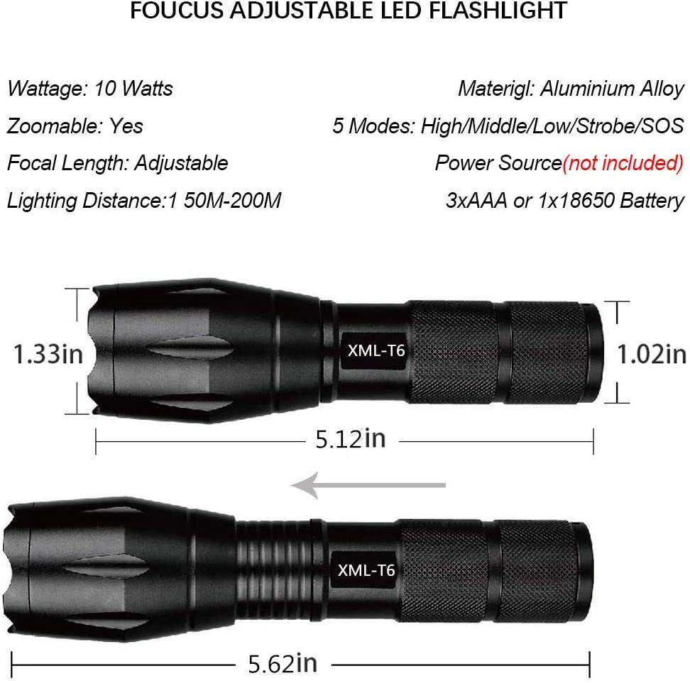 Tactical Flashlight Tac Light Pro As Seen On TV TC1200 Flashlights NEW