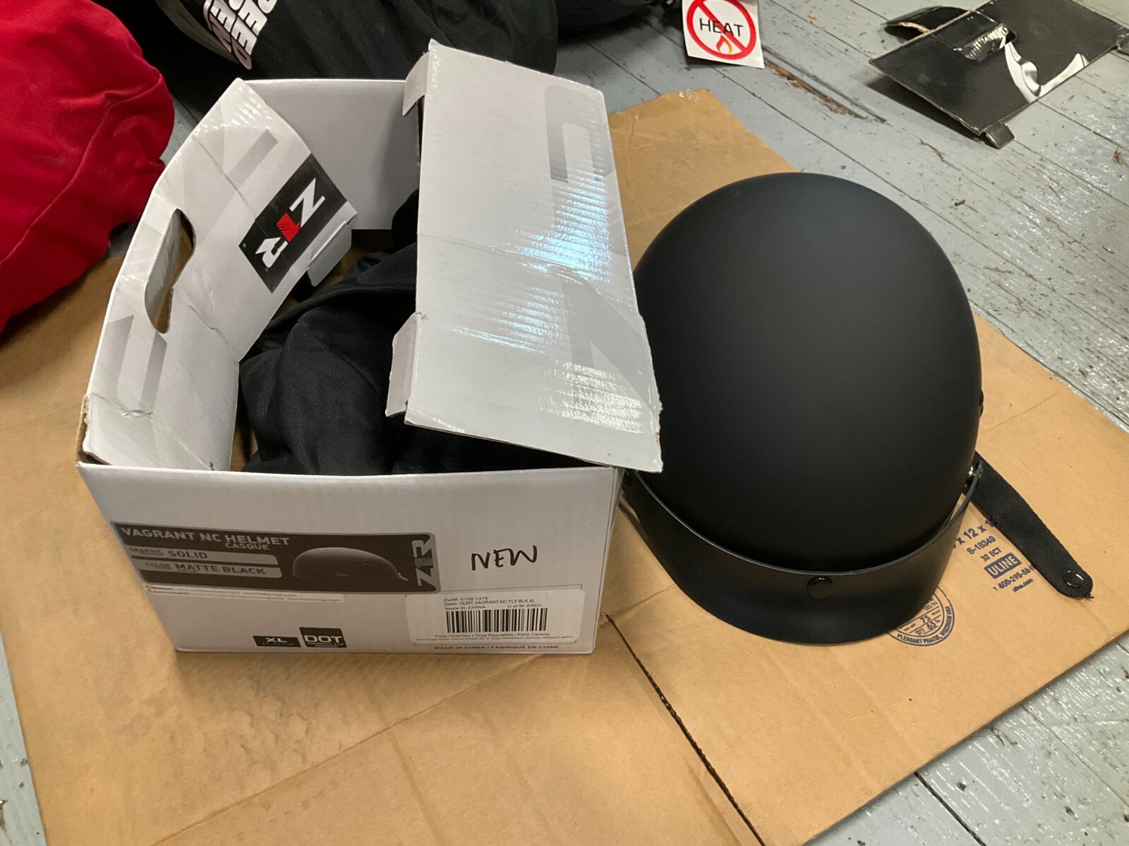 NEW Z1R Matte Black Vagrant NC Helmet - 0103-1376 XL