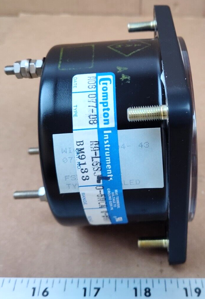 Crompton Instruments, Scale 0-600, 5 AMP Meter P/N 077-08AA-LSSJ0-5ACA