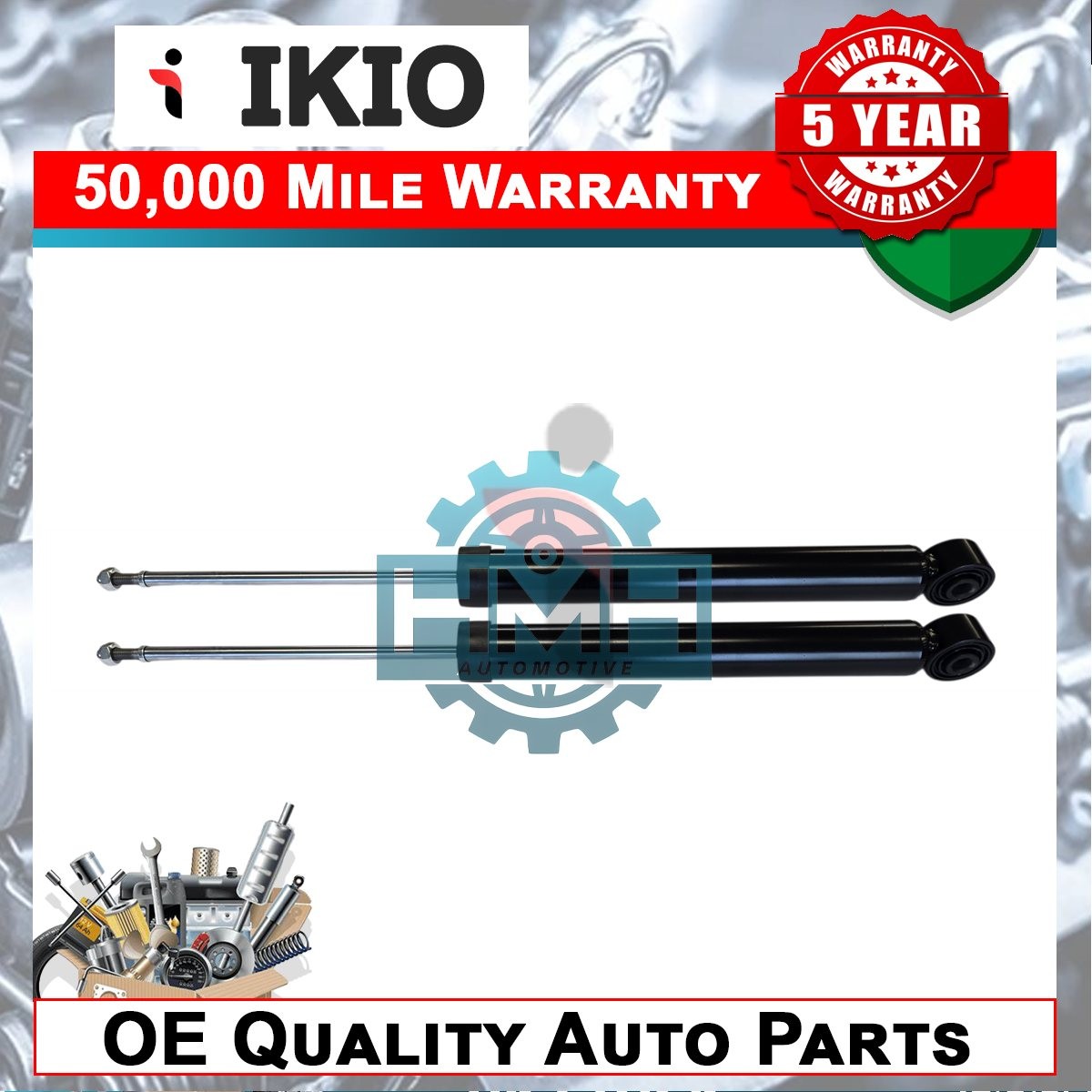 Fits VW Tiguan Audi Q3 Peugeot 308 + Other Models 2x Shock Absorbers Rear Ikio