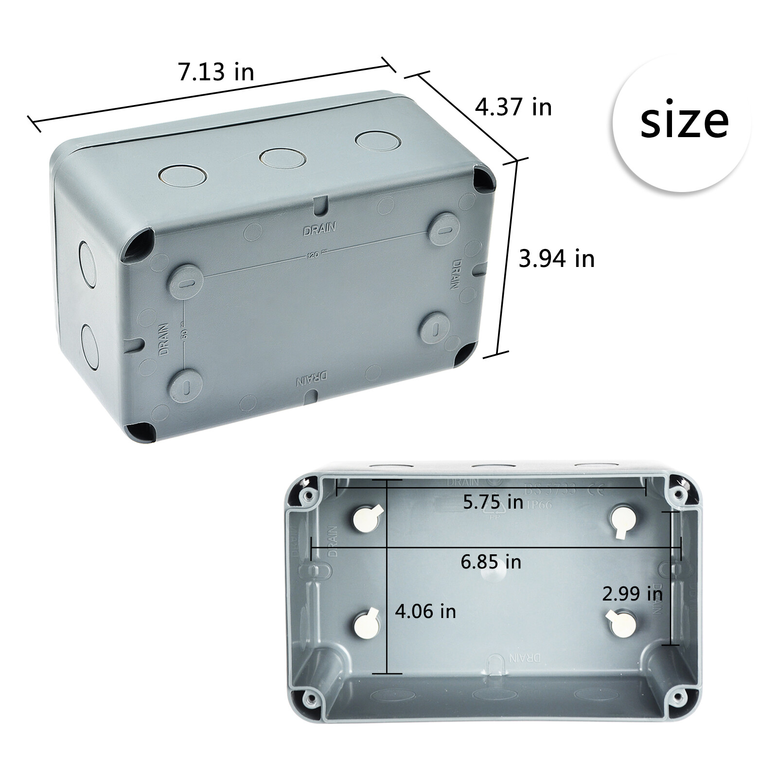 Electrical Junction Box ABS Plastic Waterproof Dustproof Cable Glands Connector