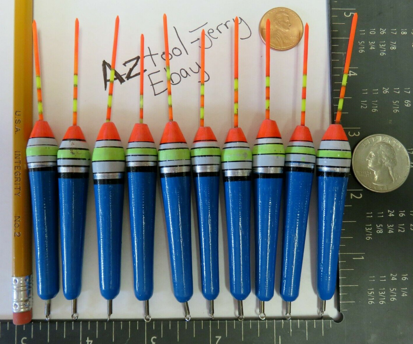 10 NEW WOOD SLIP FLOATS / BOBBERS PANFISH  ICE FISHING NO FREEZE UP ON LINE B6