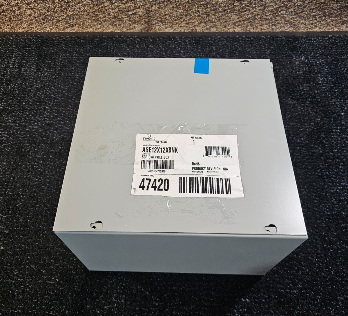 nVent Hoffman ASE12X12X8NK Pull Box Screw Cover Steel 12" x 12" x 8" Gray