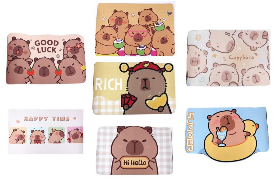 Bath Mat Absorbent Cute Capybara Non Slip Quick Dry Shower Floor Rug Carpet
