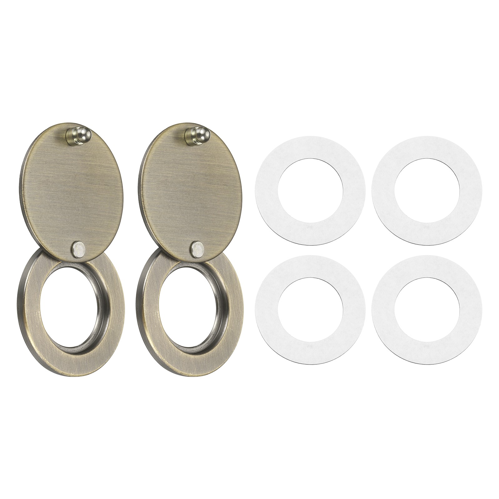 2 Pcs Door Peep Hole Cover, OD 1.18" ID 0.63" Viewer Cover, Round, Green Bronze