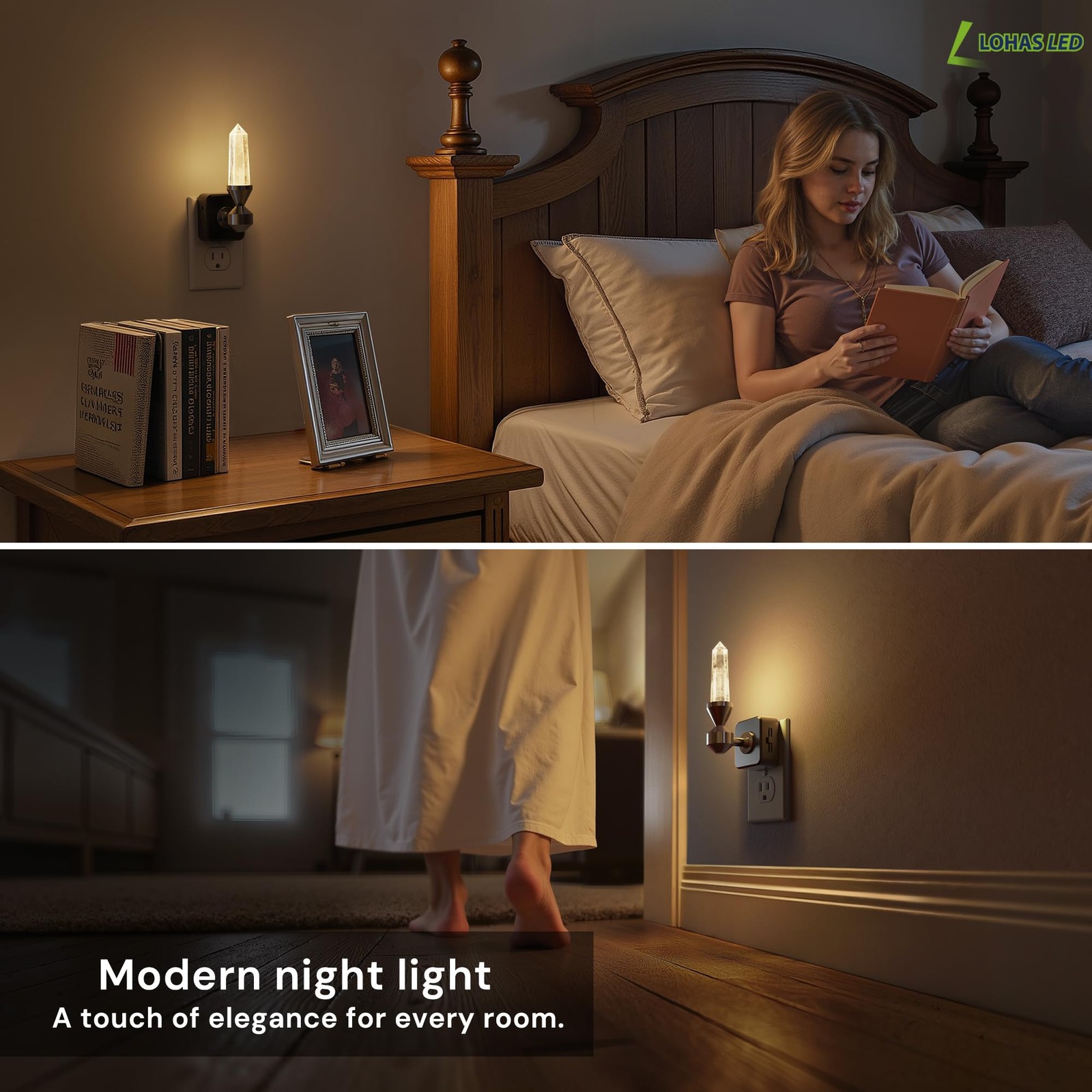 Night Light: Night Lights Plug into Wall, Dimmable Night Light Aesthetic Crys...