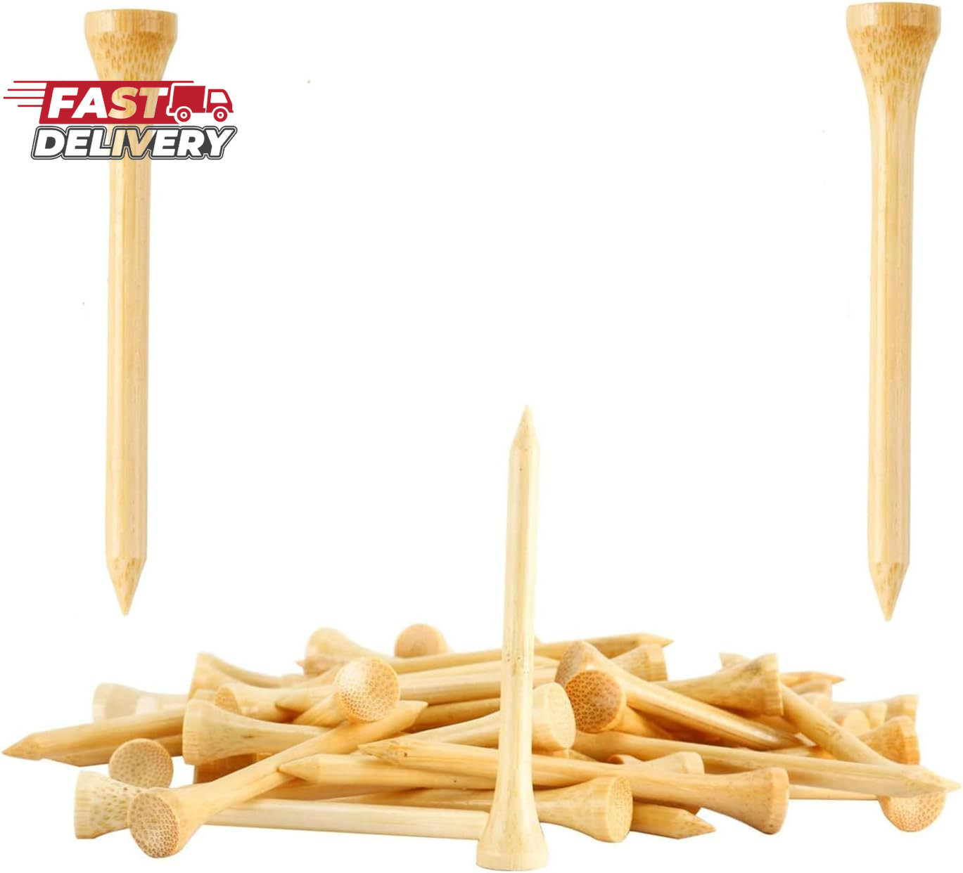 250 or 18 Pcs Professional Bamboo Golf Tees 2-3/4 Inch or 3-1/4 Inch - Stronger