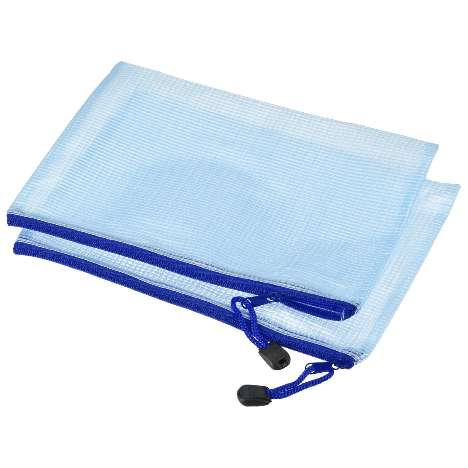6 Pcs Mesh Zipper Bags, B6 File Document Pockets Bill Pouch Folders, Blue