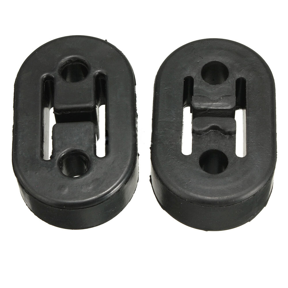 2Pcs Black 8mm Polyurethane Car Exhaust Muffler Hanger Mount Bracket Universal