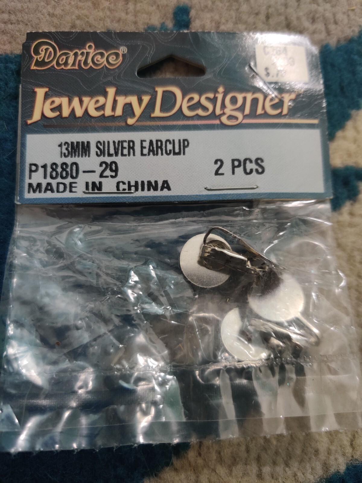 DARICE Jewelry Designer 13 MM Silver Earcup P1880 -29  NIP 2 Pcs