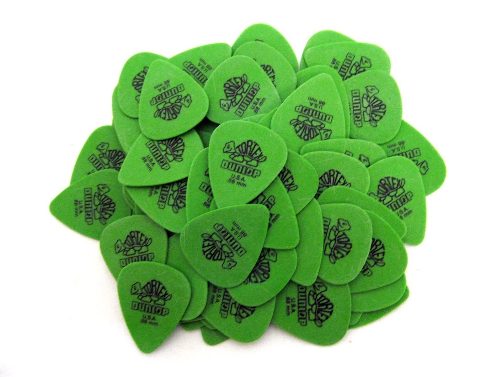 Dunlop Guitar Picks Tortex 72 Pack .88 MM Green Med (418R88)