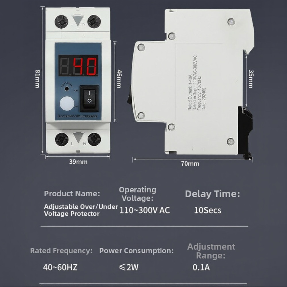 Overload Protection Device 1A-40A Current Limiter with Boat Style Switch