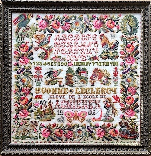 Yvonne Leclerc 1905 Cross Stitch Pattern Sampler Primitive Seasons ABC