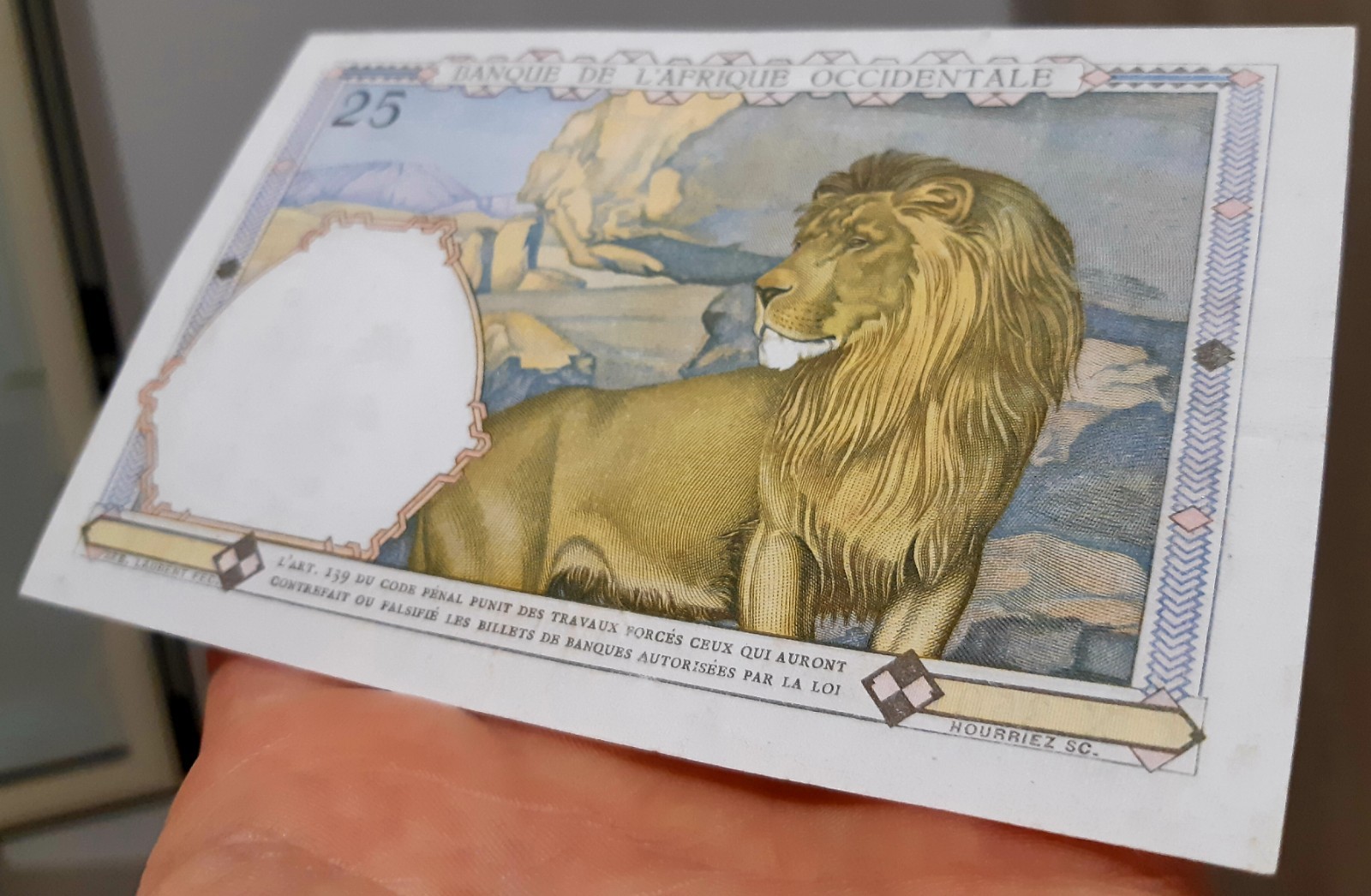 Banknote 25 francs West Africa, Decree 01/10/1942. SPL.