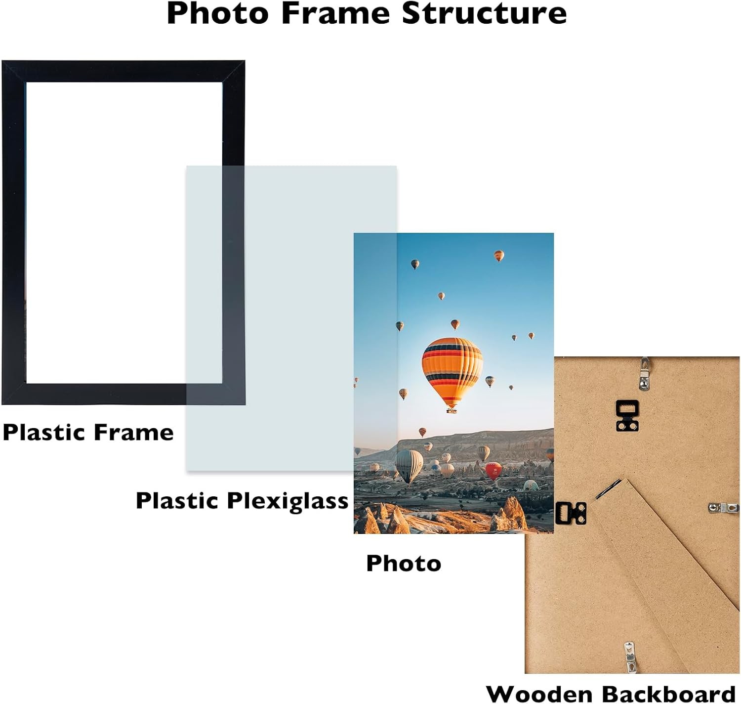 7x10 Picture Frame Black for Wall Hanging or Tabletop- inch,