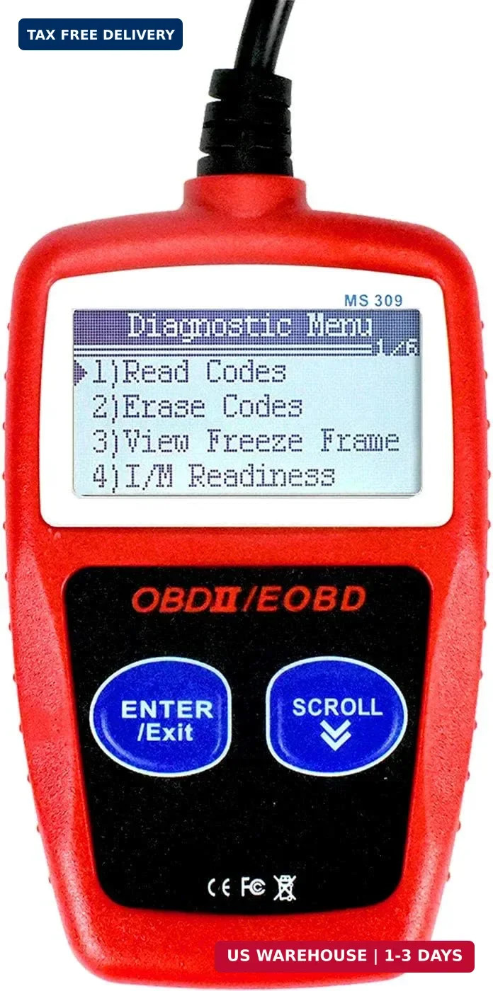 MS309 OBD2 Scanner Check Car Engine Light Fault Code Reader, Universal OBDII Dia