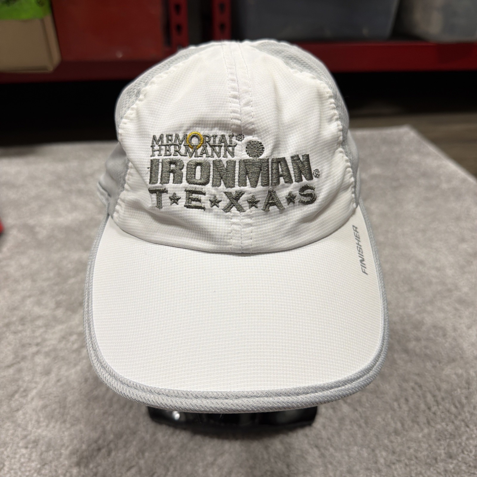 Ironman Triathlon Texas Finisher Men's OSFA Mesh Panel Hat Embroidered White