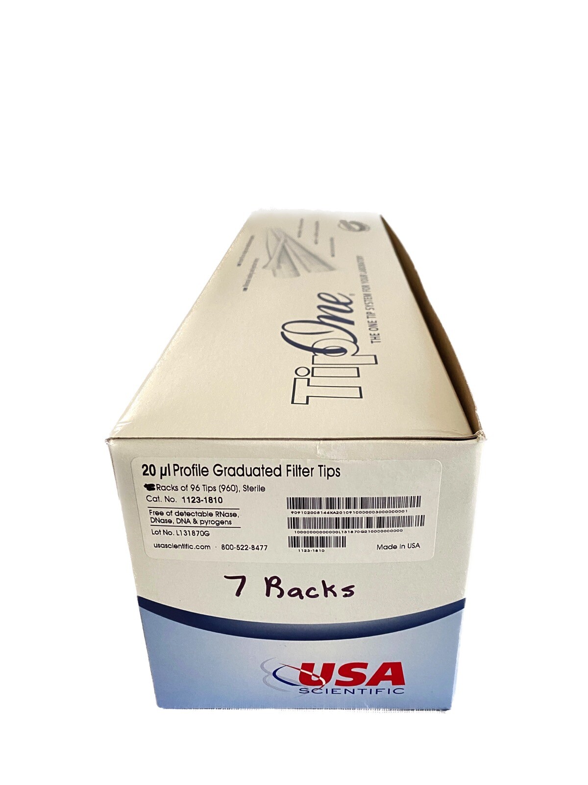 (672) USA TipOne 20uL Profile Filter Pipet Tip Refill Racks 96x7 1123-1810