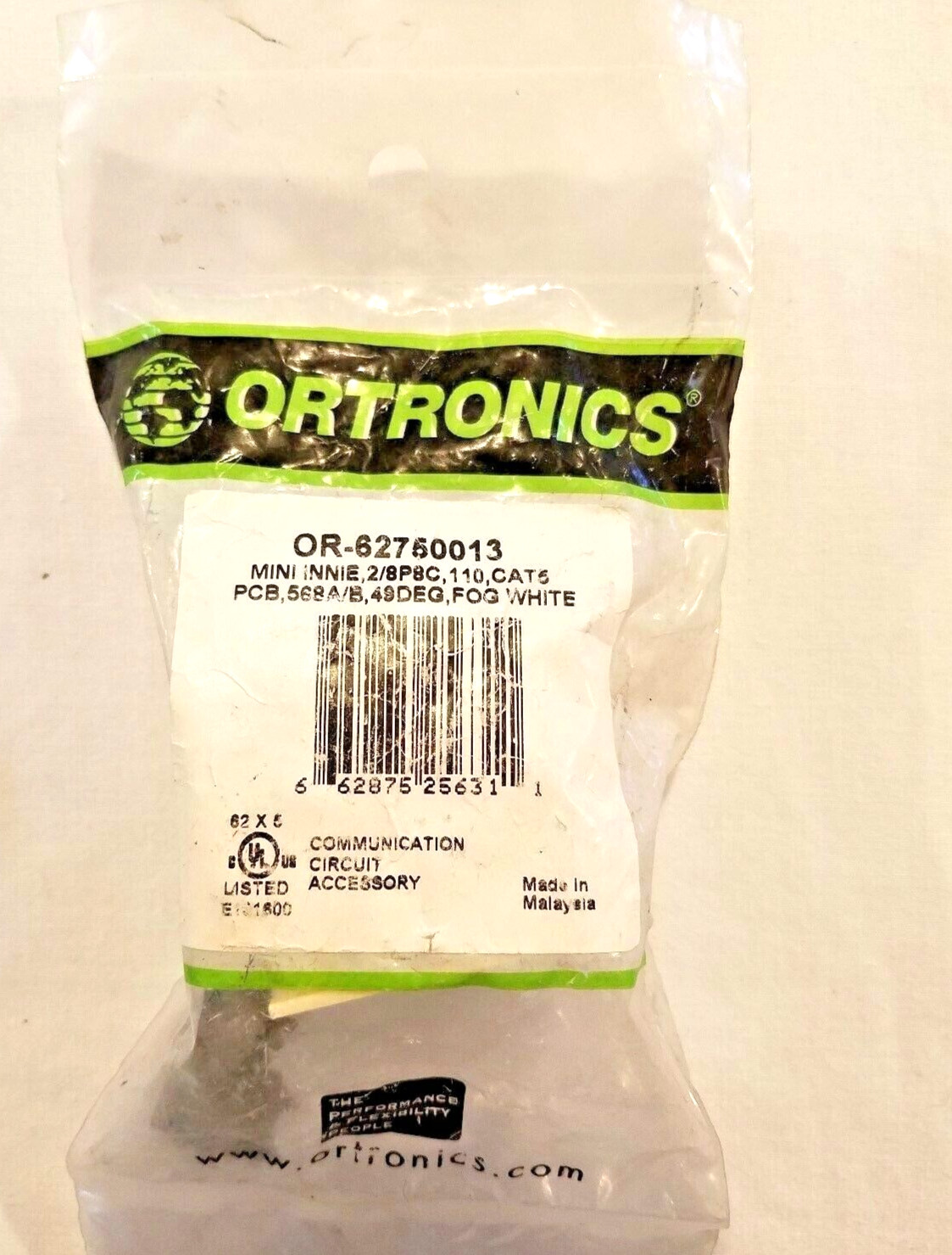 OR-62750013 ORTRONICS Mini Dual Module, Cat5, 110, Fog White