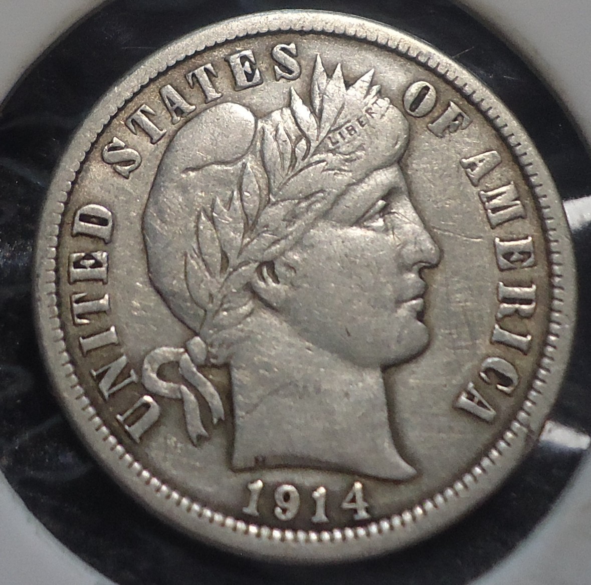 1914 Nearly Extremely Fine XF Barber silver 10C dime INV#C08 FREE SHIPPING!