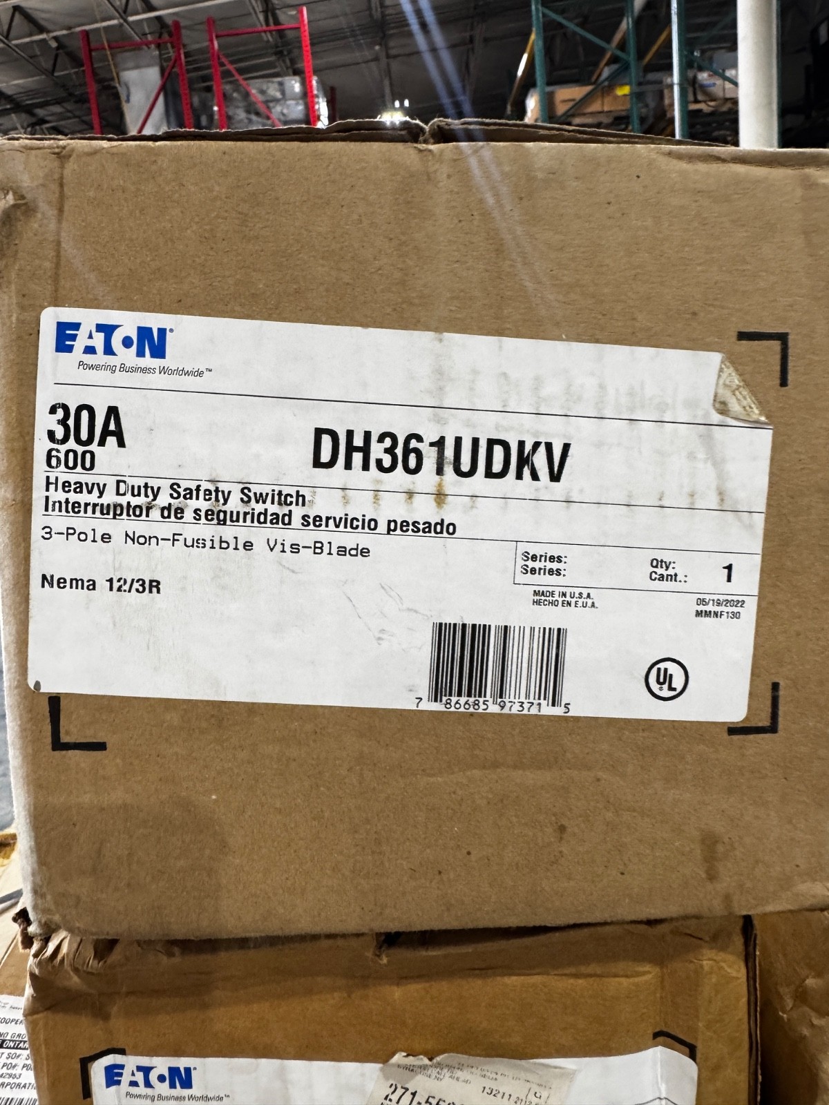 New Cutler Hammer DH361UDK DH361UDKV 30 A Non Fused Safety Switch Disconnect 12x