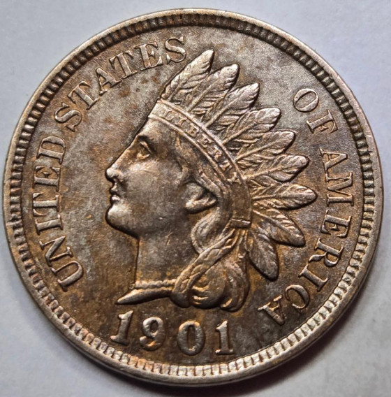 1901 Indian Head Penny Lightly Circulated HIGH GRADE