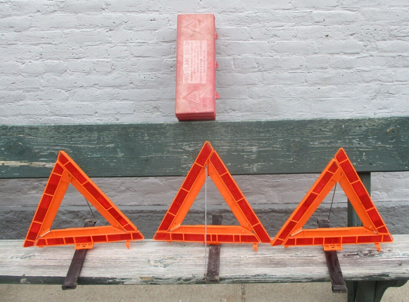 Miro-Flare 219-3p Reflective Triangle Sign Safety Roadside Emergency Kit W/Case