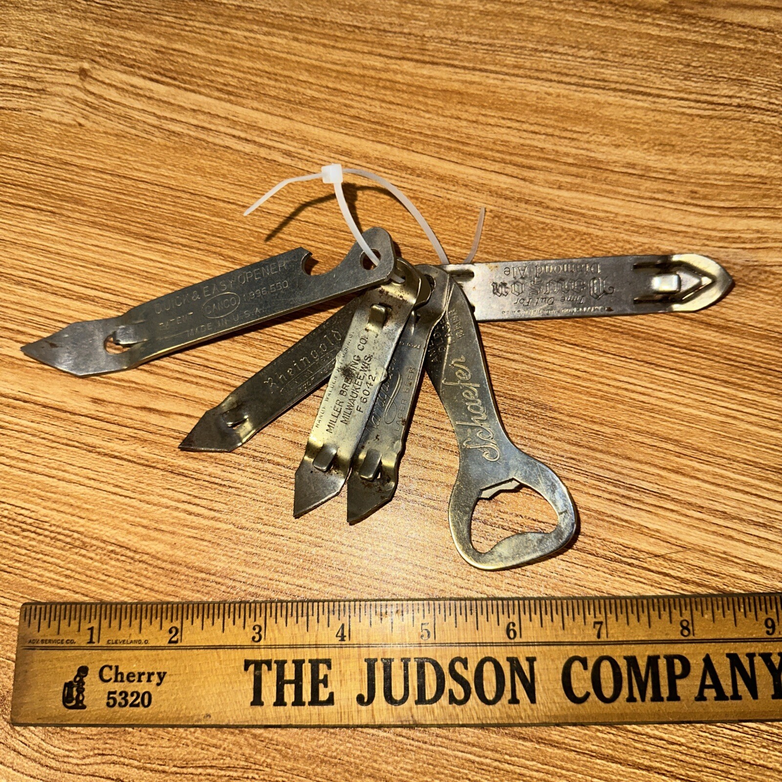 Vintage Lot Of 6 Beer Can/Bottle Openers Miller, Schaefer,Dawson, Ballantine’s