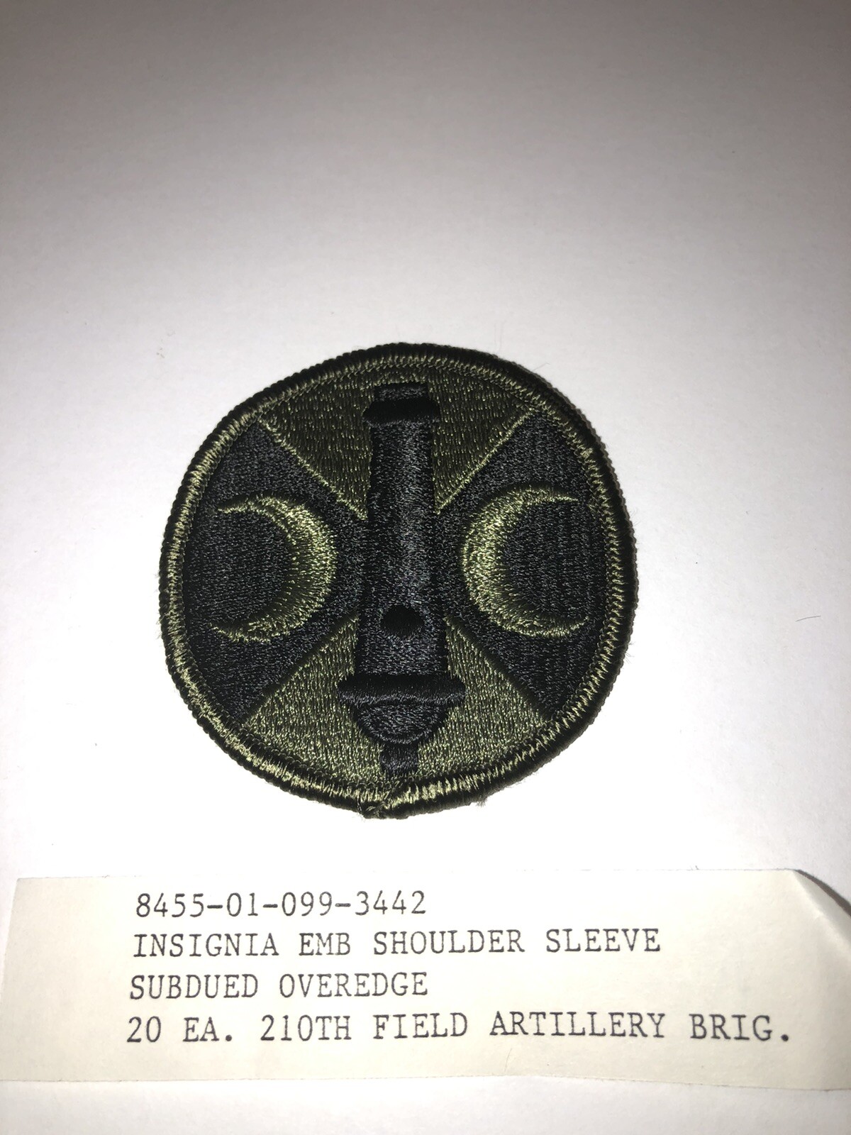 210th Field Artillery Subdued U.S. Army Shoulder Patch Insignia