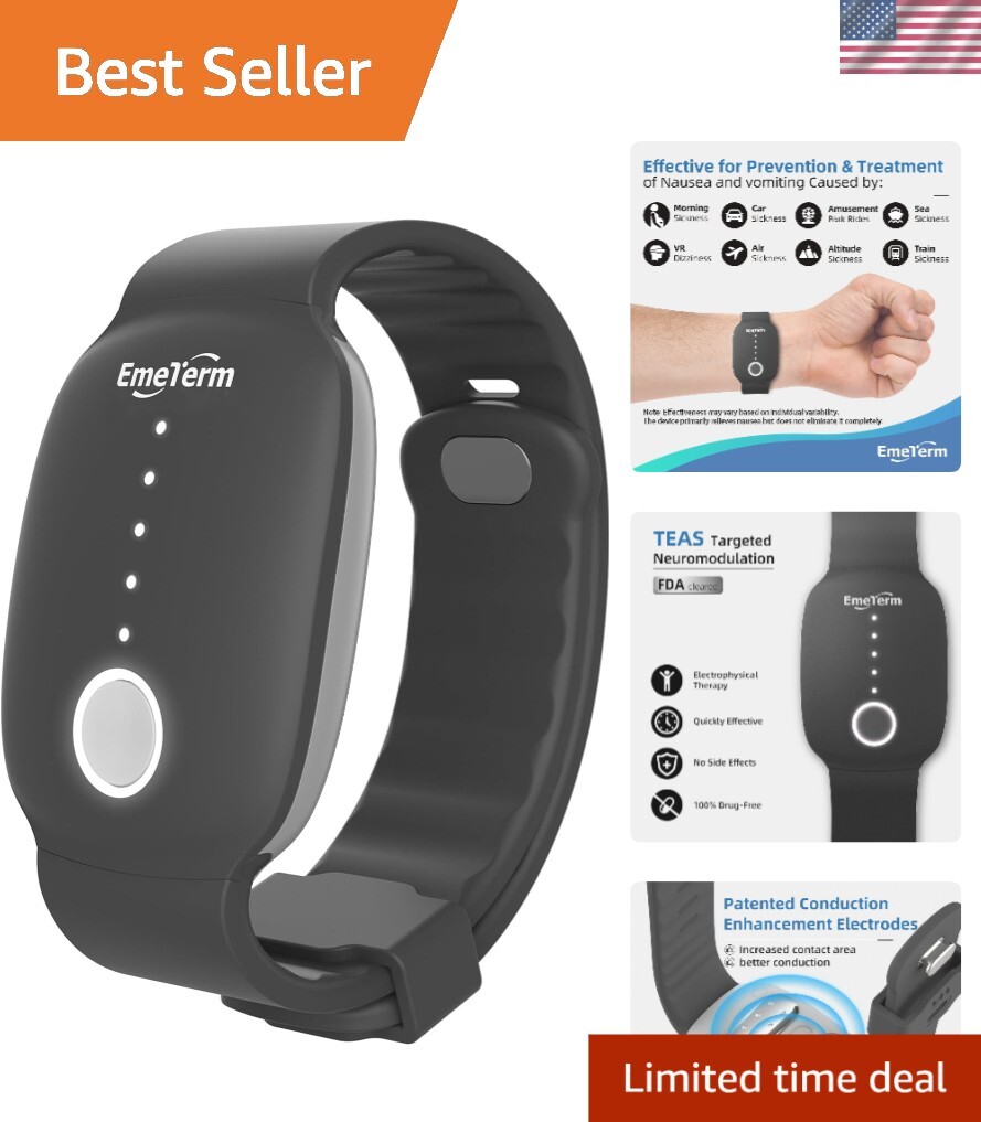 Comforting Nausea Relief Device - Rechargeable Wristband with 85% Success Rate