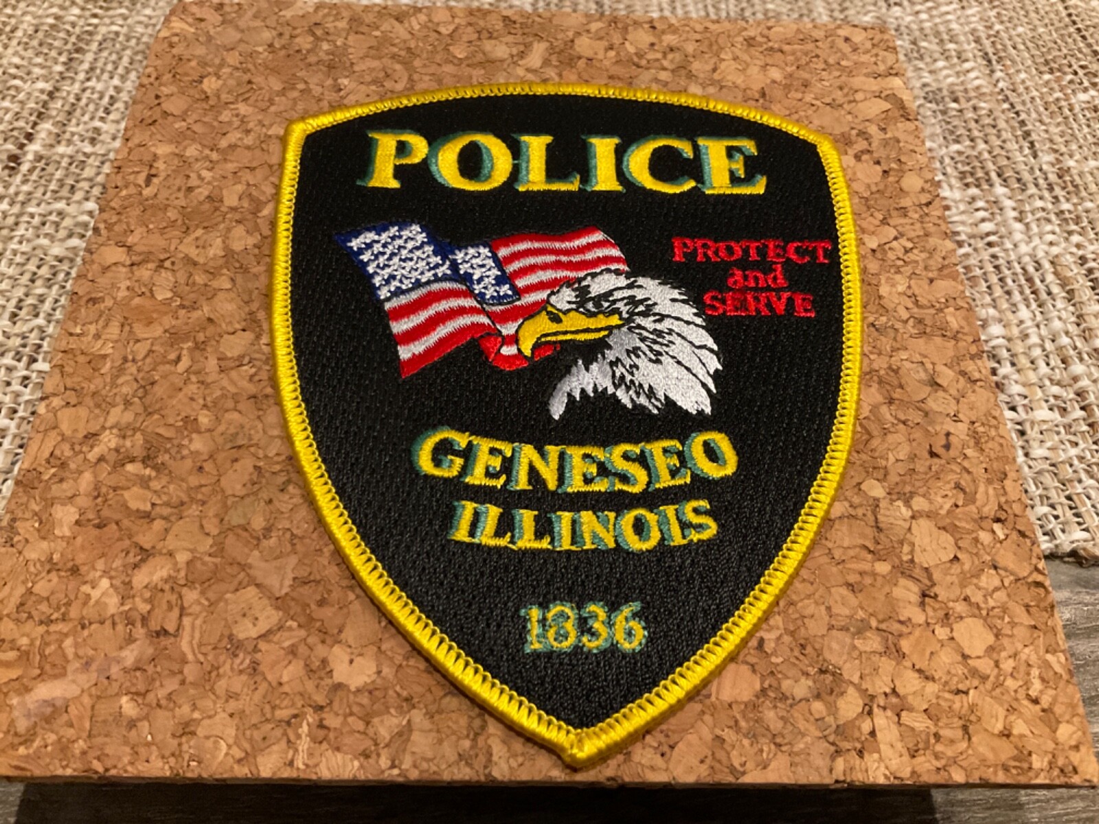Geneseo Police State Illinois IL Eagle patch Colorful