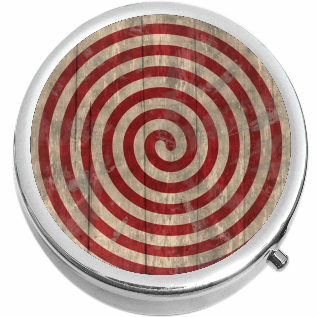 Red Swirl Pattern Medicine Vitamin Pill Box