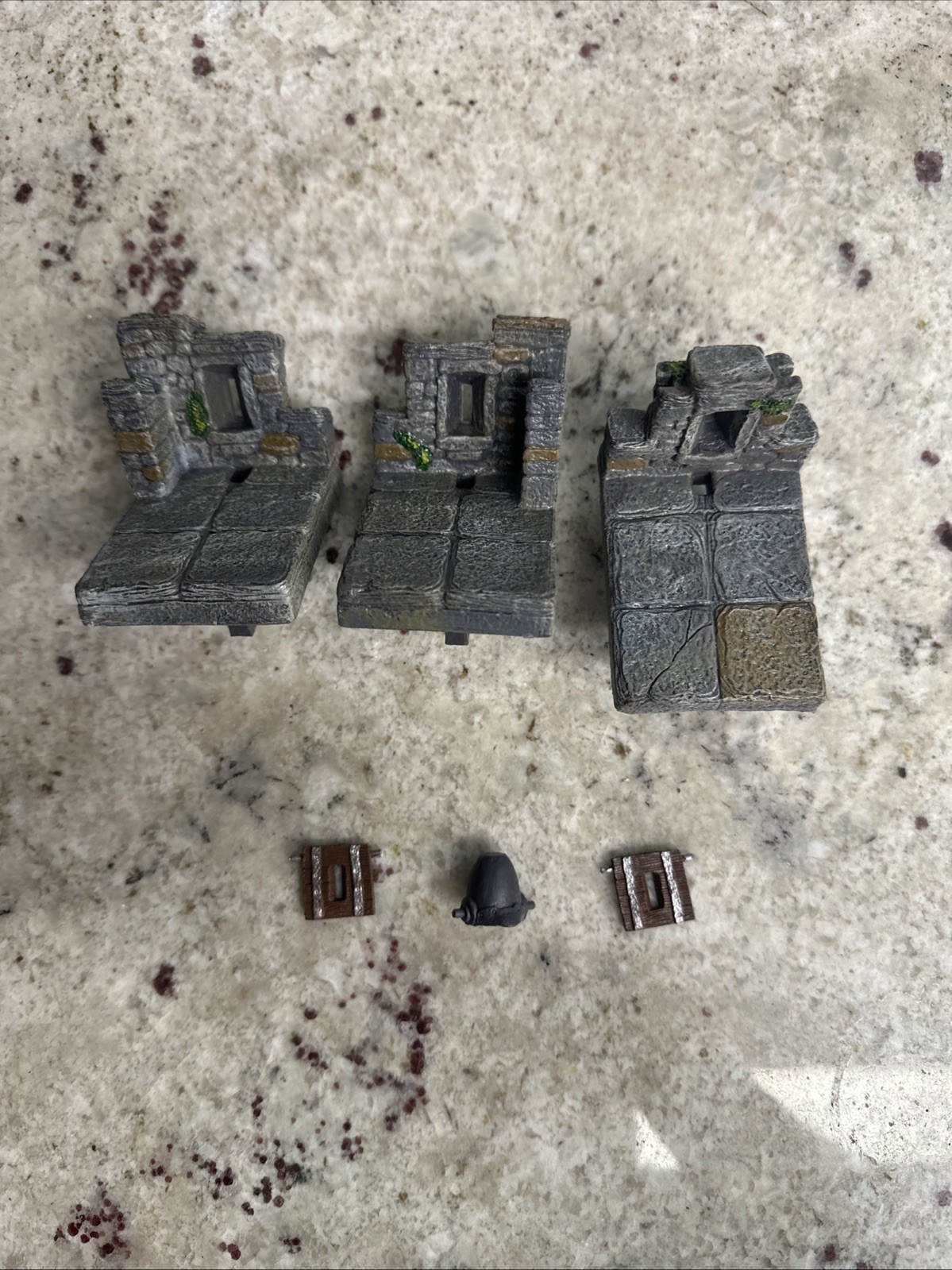 Dwarven Forge Castle Battlement Transitions, Right Left, And Straight.