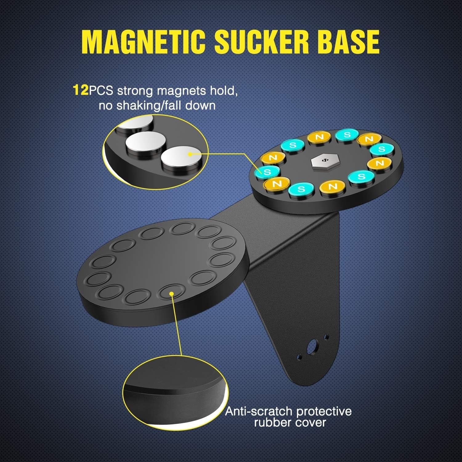 2PCS Magnetic Base LED Light Bar Mounting 2Pcs Side-Mounted Magnetic Base