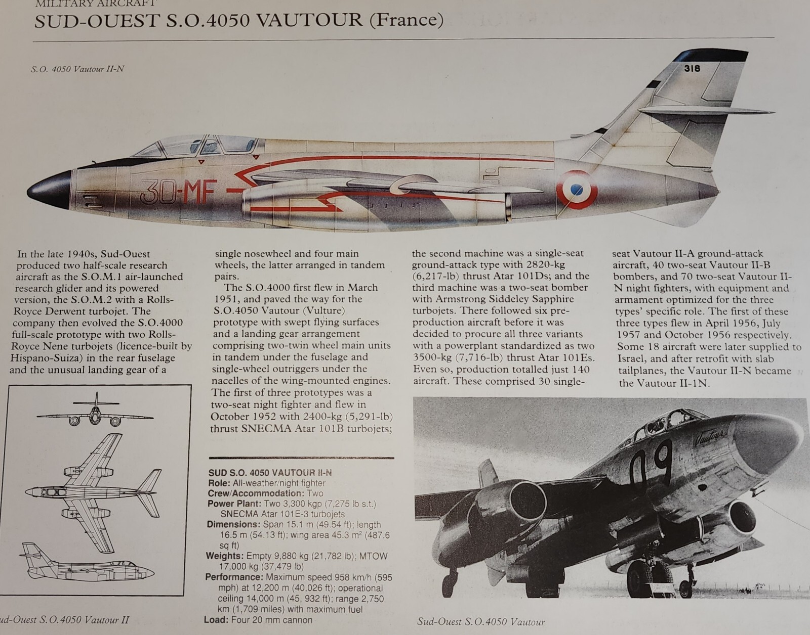 Sud Ouest S.O. Picture Out of Print Aircraft Sheet Wall Art Display