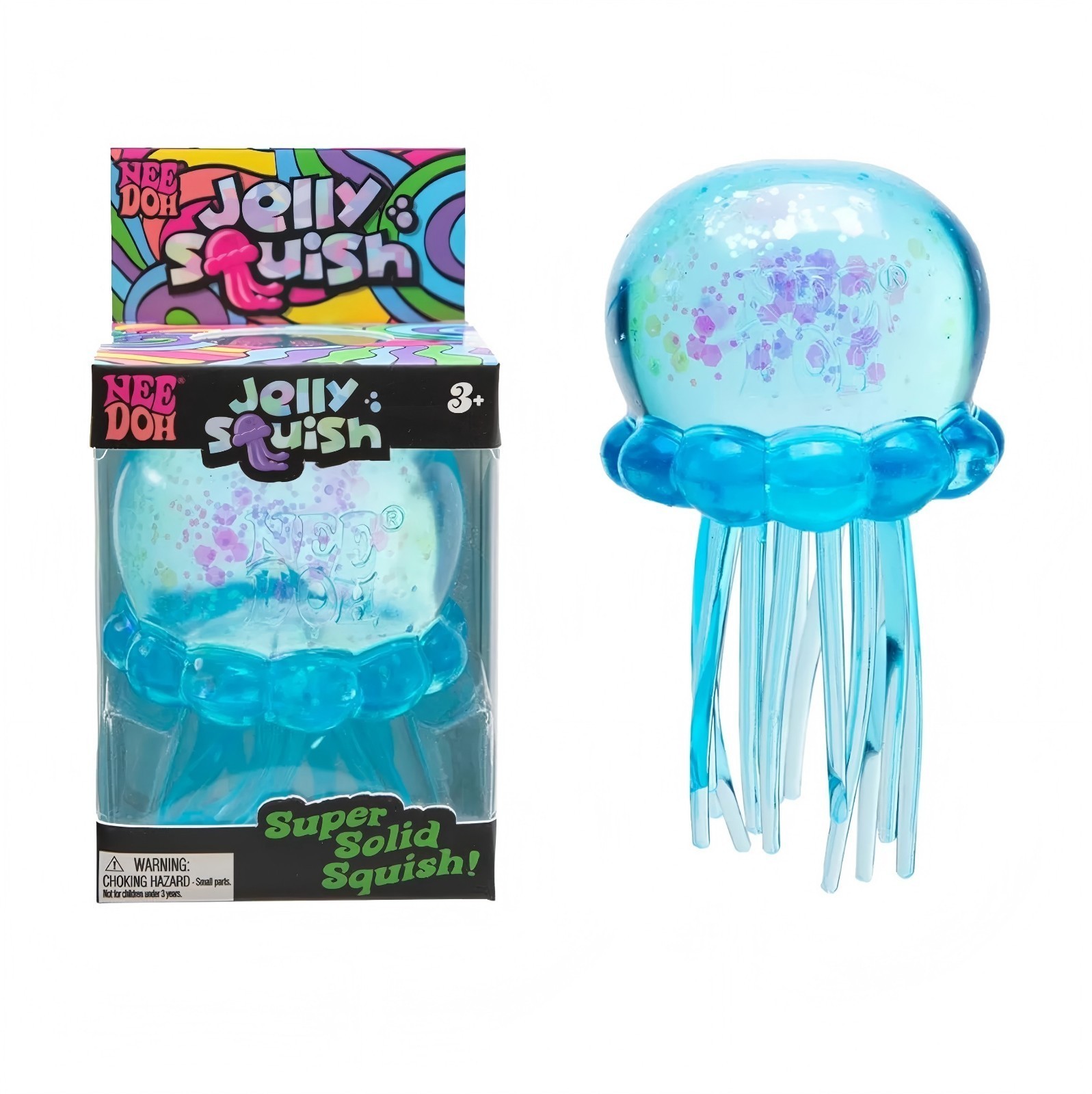 NeeDoh Jellyfish Cube Squishy Stress Relief Fidget Sensory Toy With Box A