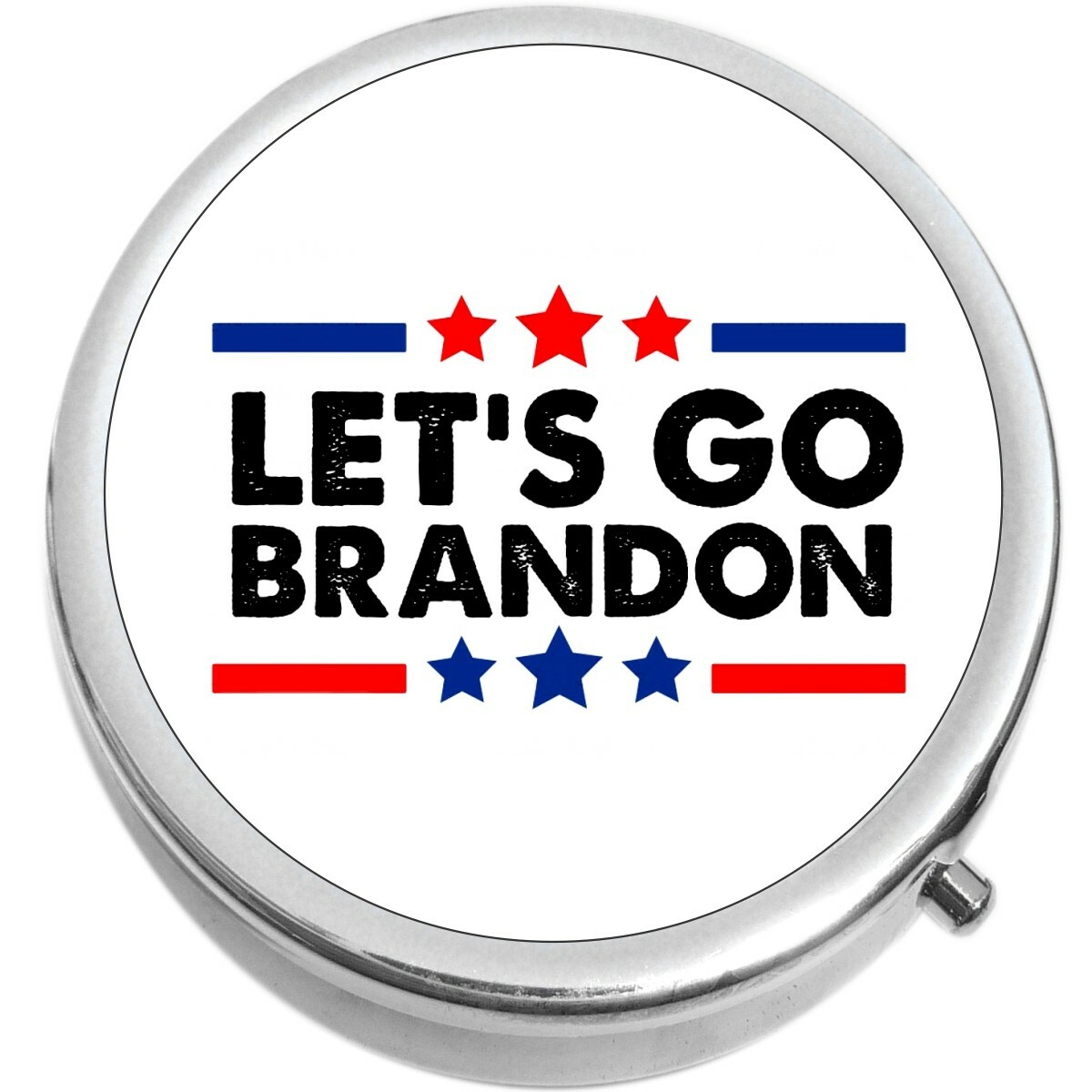Lets Go Brandon on White Medicine Vitamin Pill Box