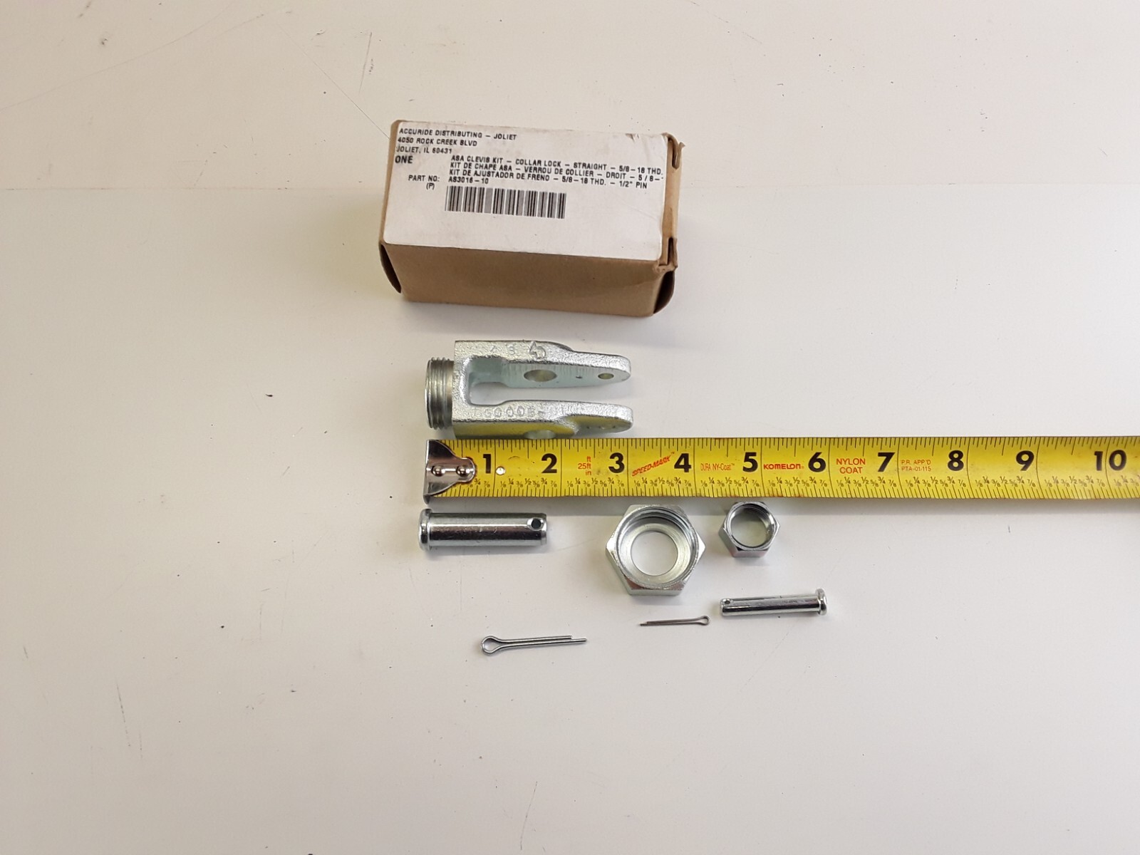 GUNITE AS3016-10 - KIT-CLEVIS 5/8-18 CLR LCK 1/2" Pin Slack Adjuster Clevis Kit