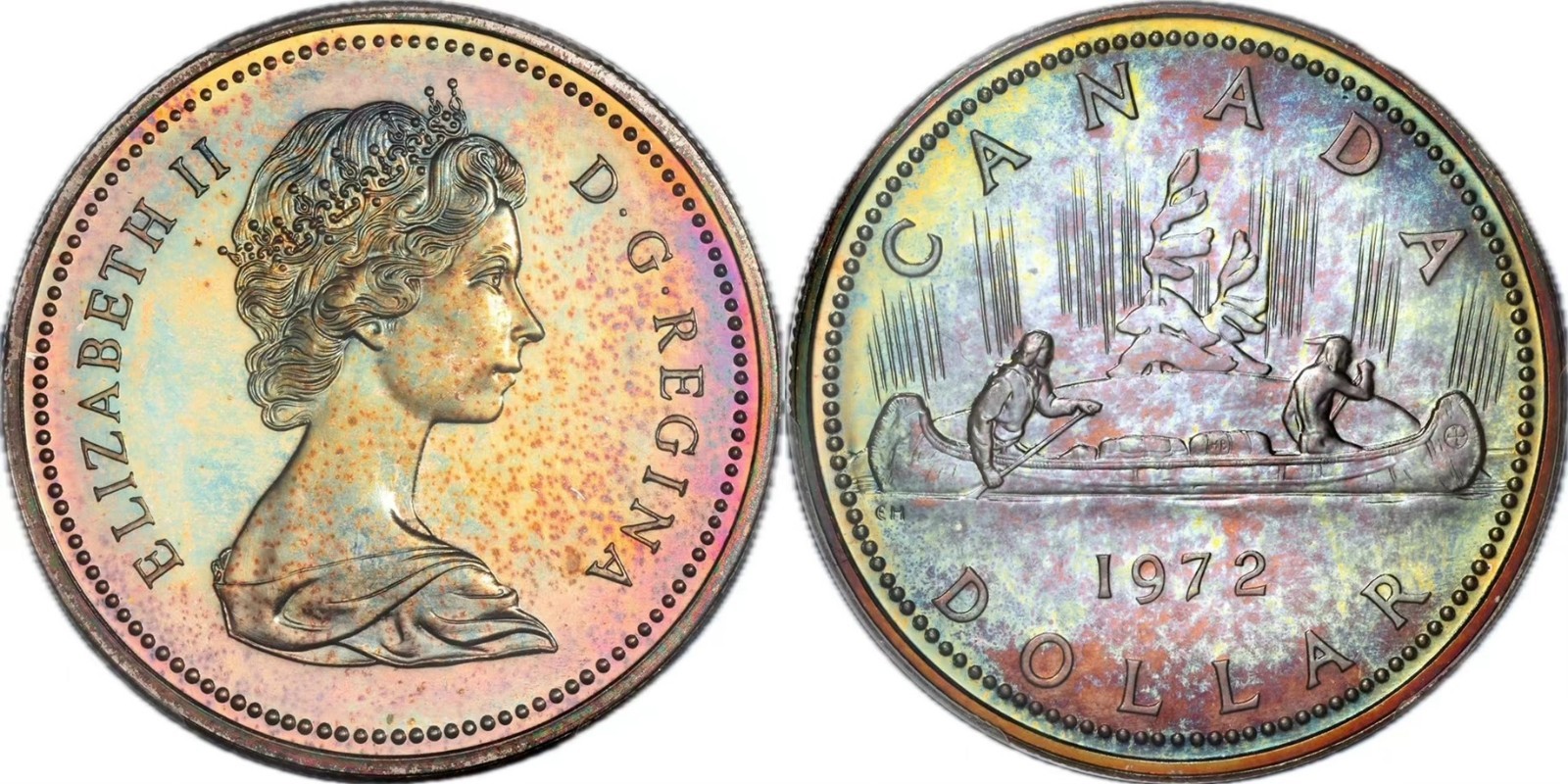 C330 Nicely toned 1972 Canada PCGS SP67 Voyageur Ag Silver Dollar.
