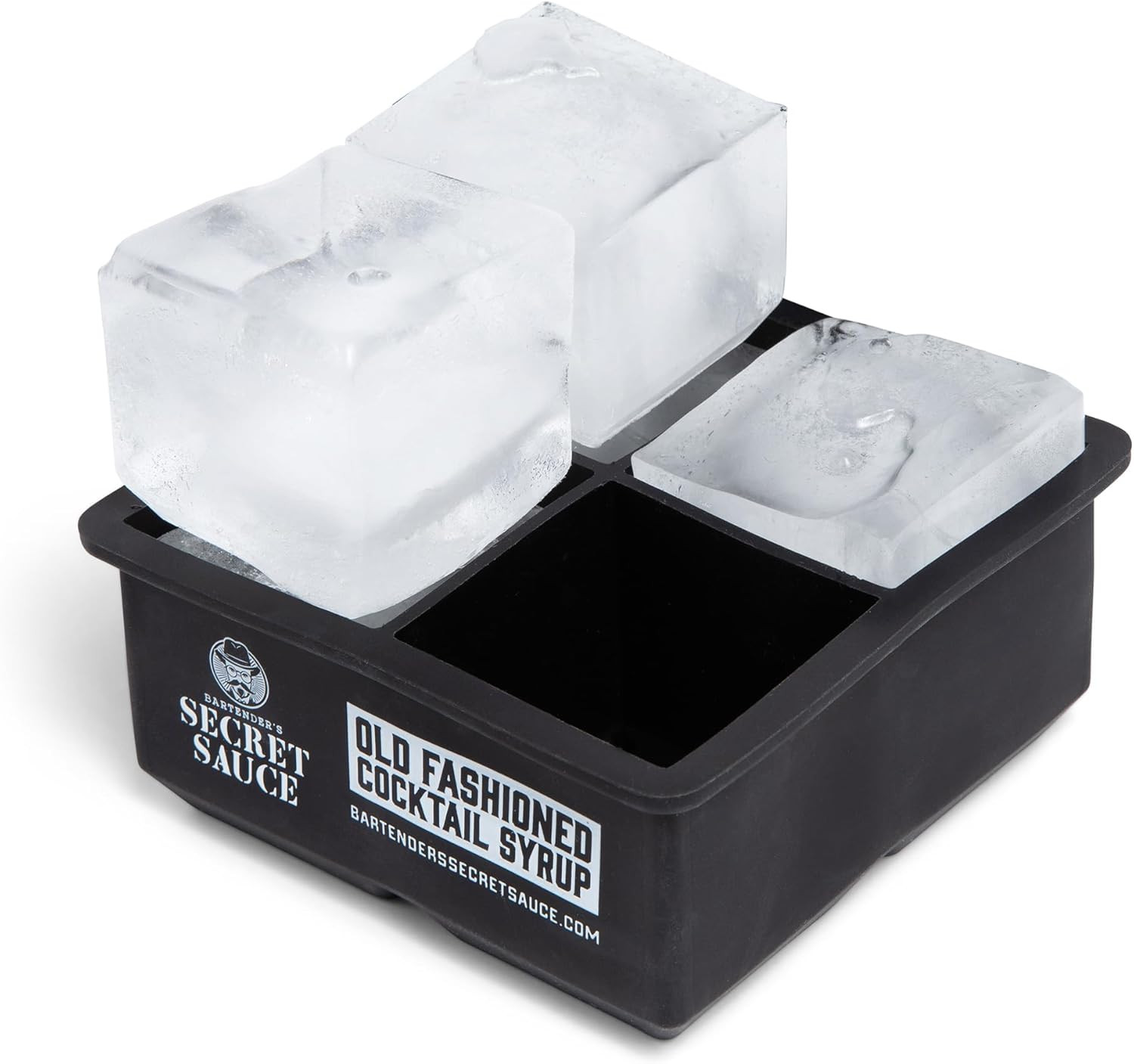 Large Four Cube 2x2 Ice Mold - Perfect for Old Fashioneds and Whiskey Cocktai