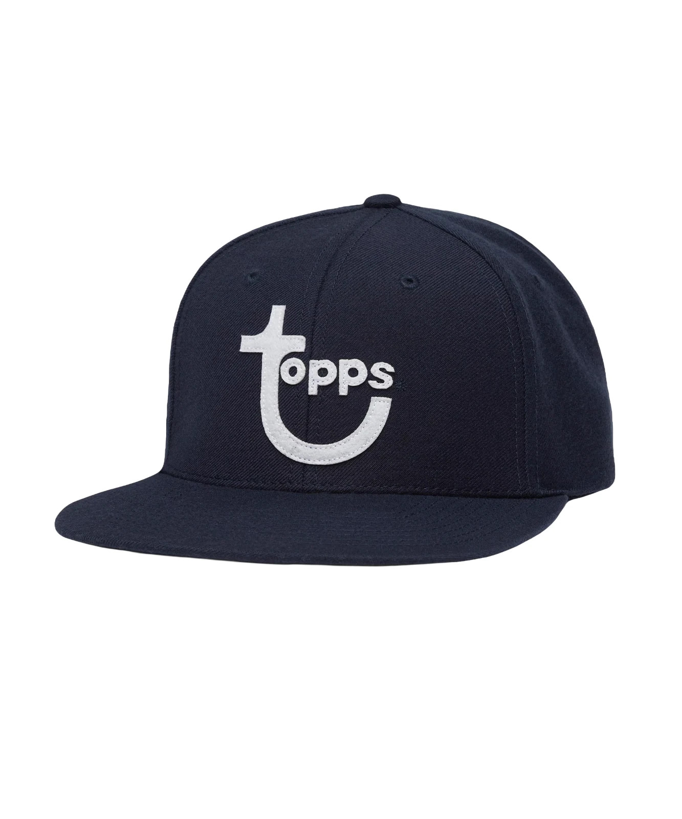 Topps Navy Wool Snapback Hat | Baseball Hat Stiched Logo