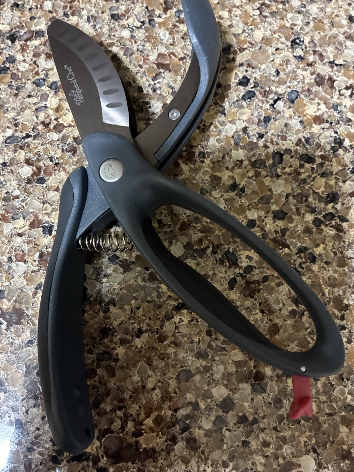 Pampered Chef Salad Chopper #2582 Double Bladed Herb Cutting Scissors Shears EUC