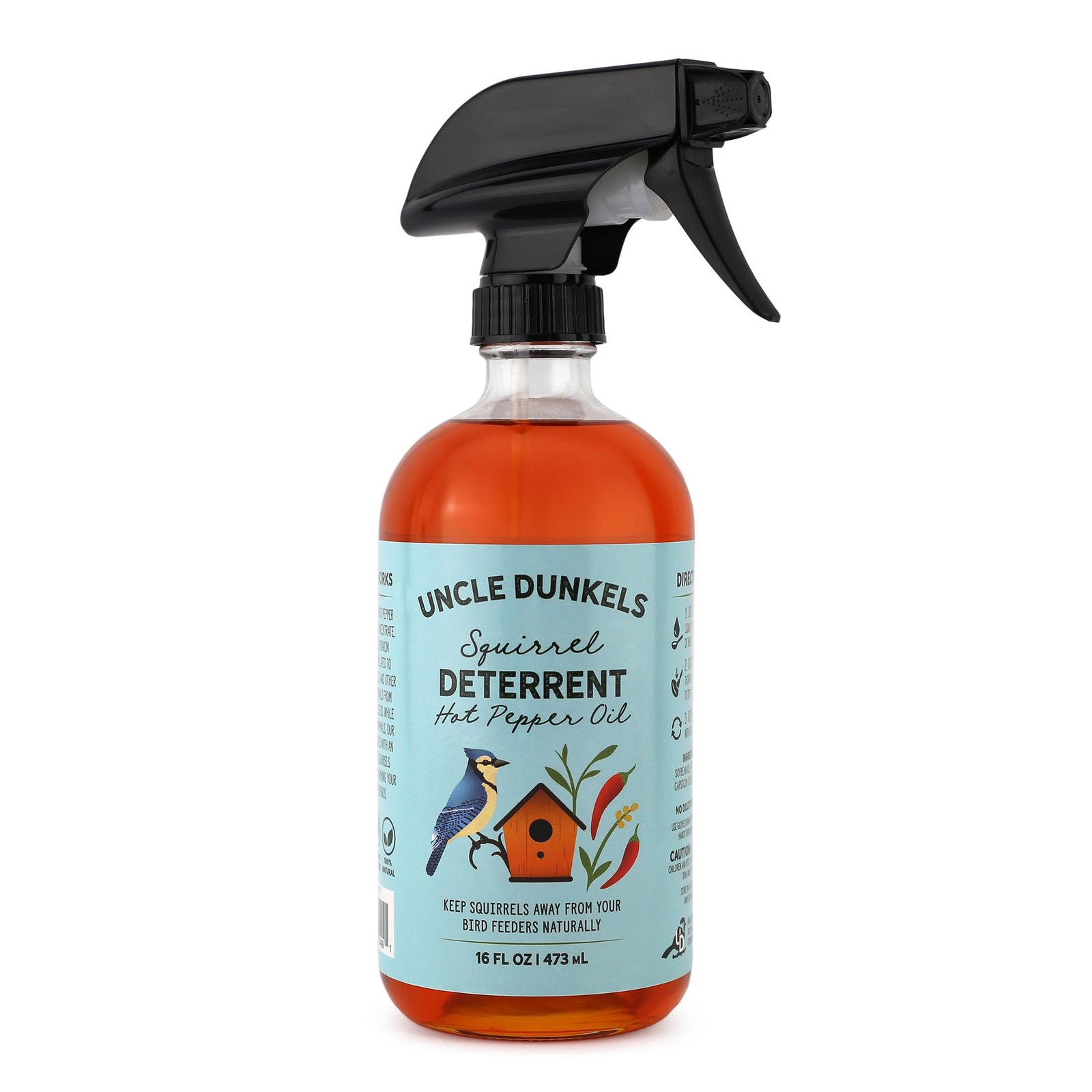 Spicy Hot Pepper Squirrel Deterrent (16 fl Oz) – All-Natural, Food-Hot Pepper...
