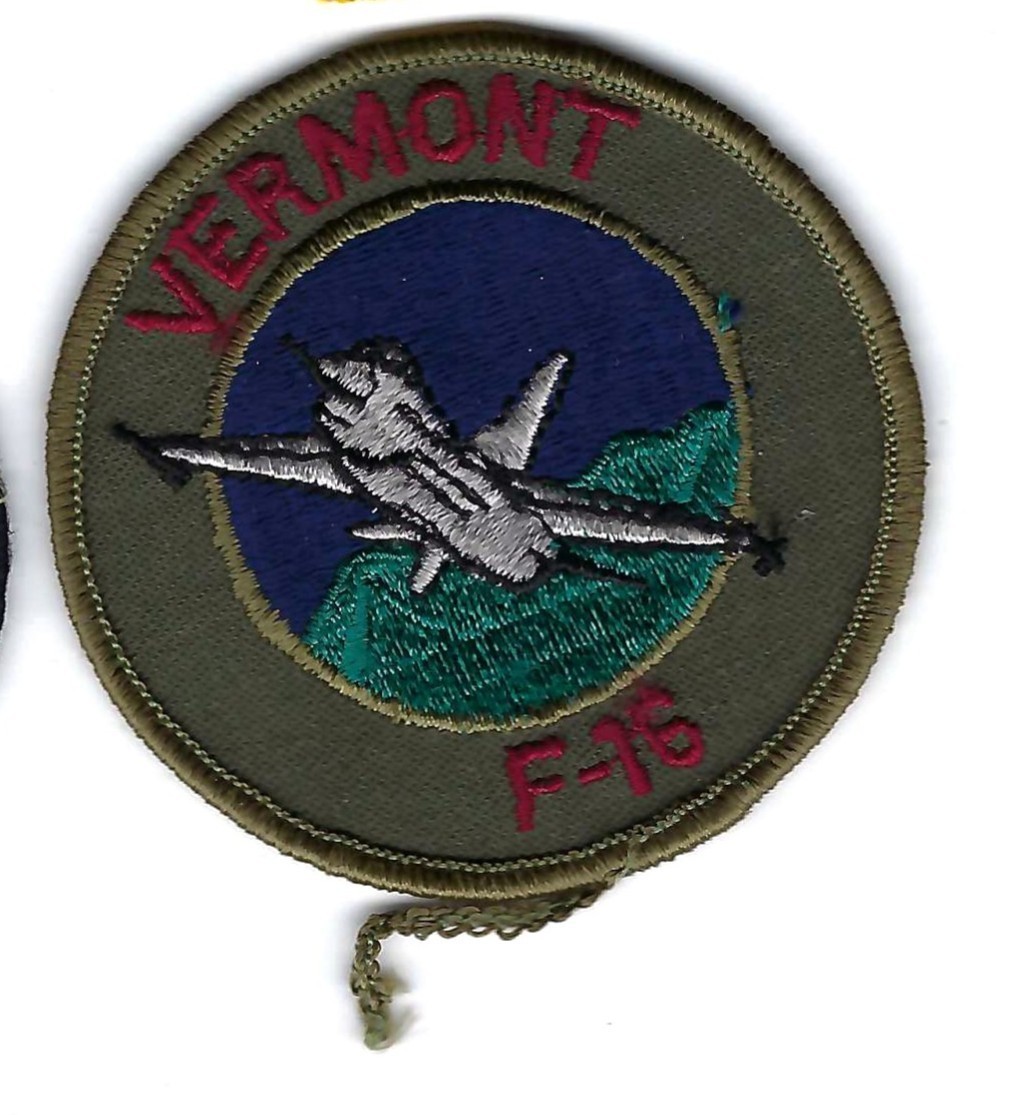 PATCH USAF 134th FIGHTER SQ F-16 SUBDUED  VERMONT AIR  GUARD   FS-23