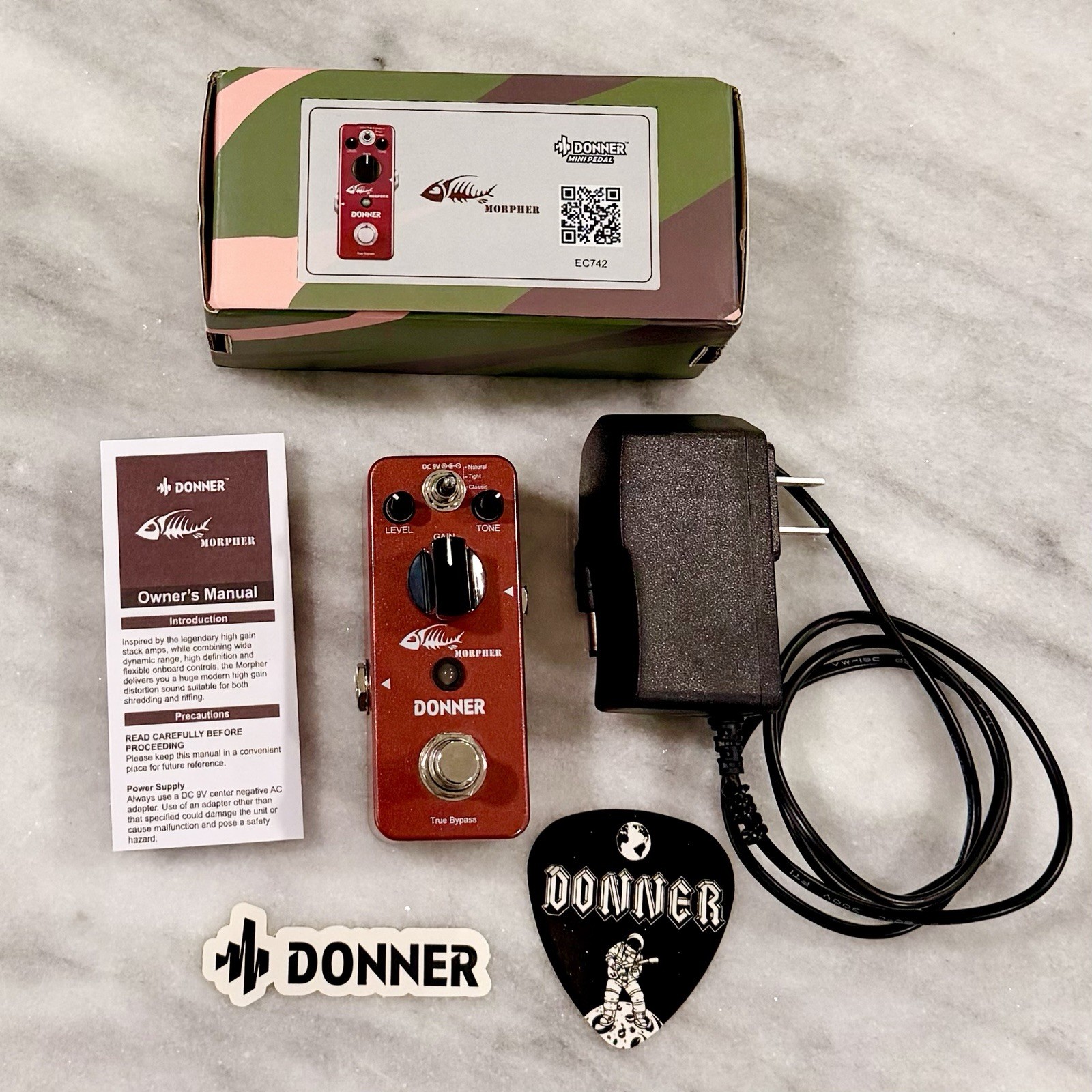 Donner Morpher Distortion Mini Guitar Effects Pedal – Heavy Gain - New Condition