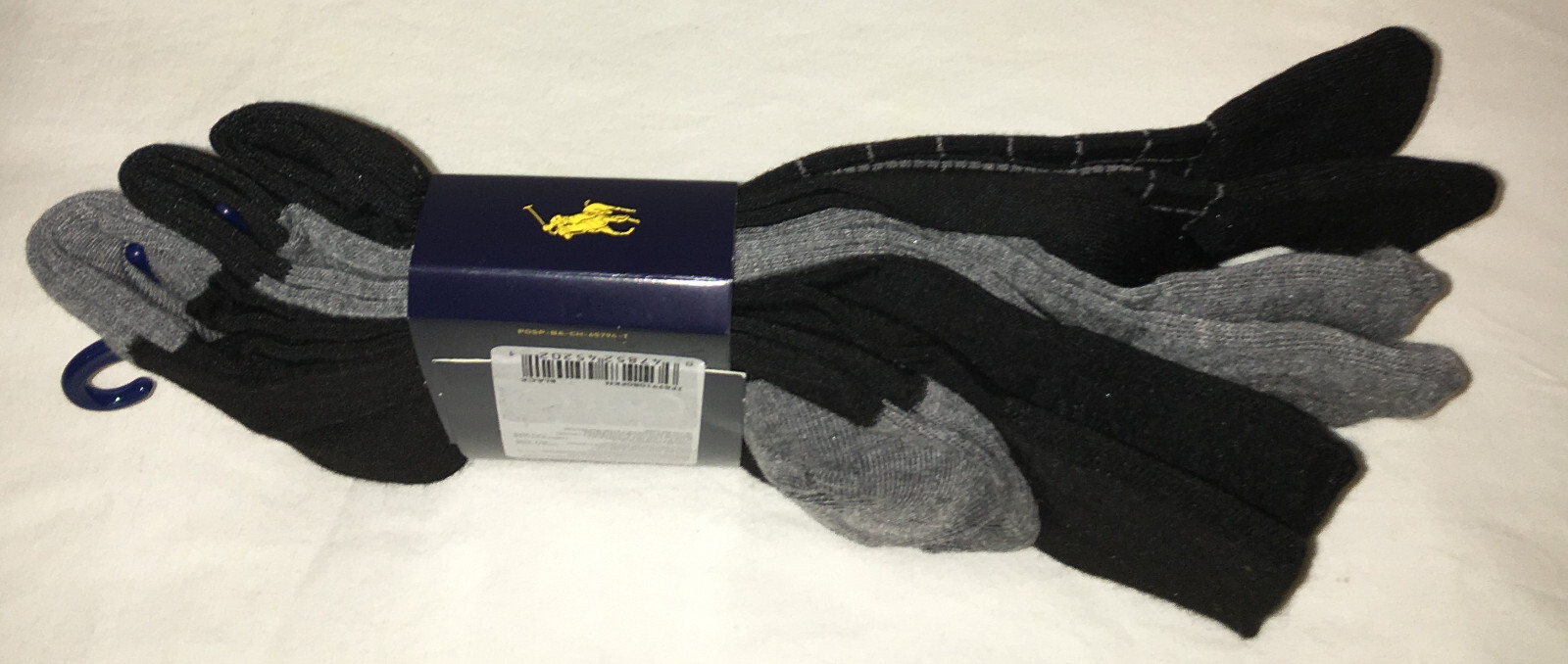 Polo Ralph Lauren Dress Socks 3 Pair Black Gray Men Sock Size 10-13 New