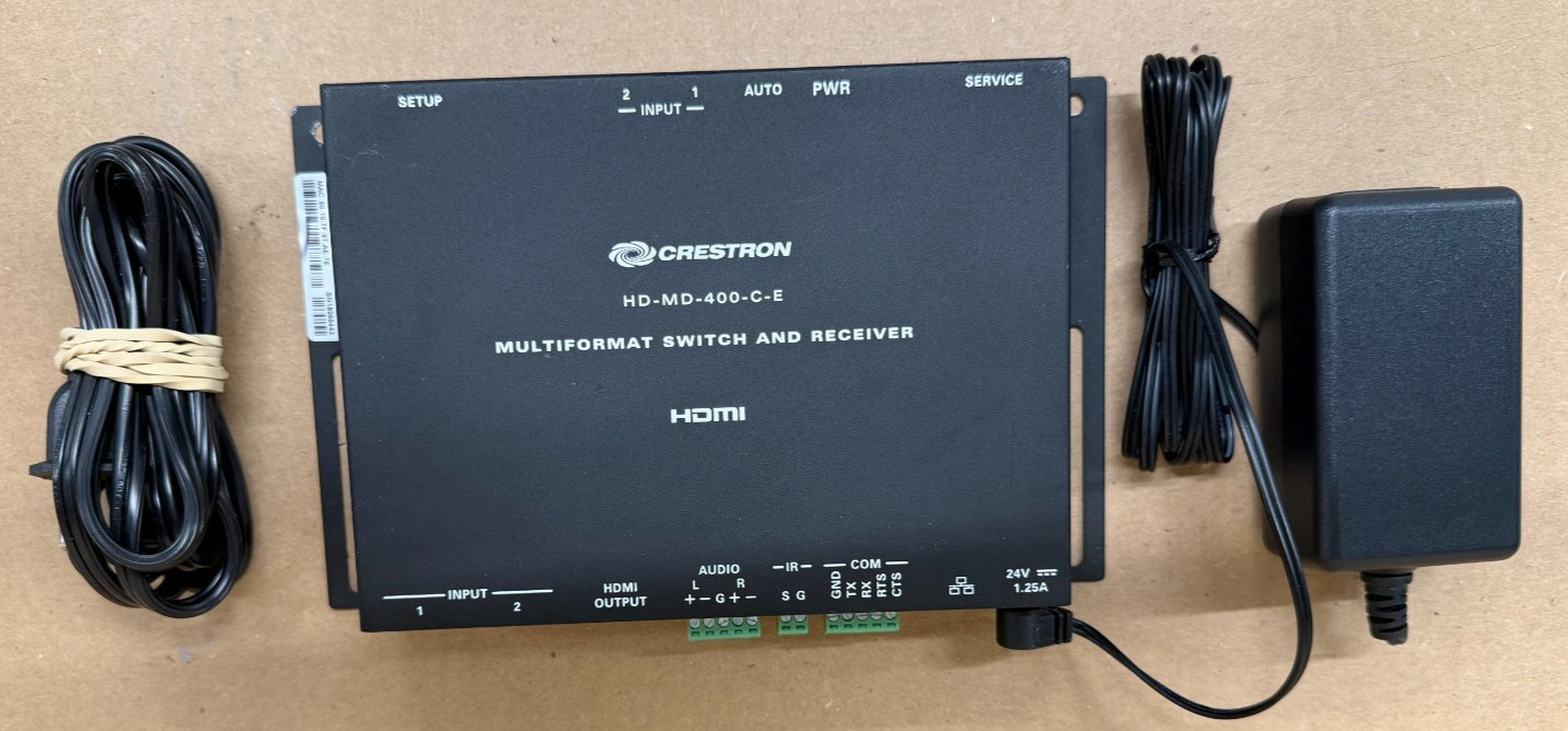 NEW Crestron HD-MD-400-C-E Multiformat Switch W/24V AC ADAPTER