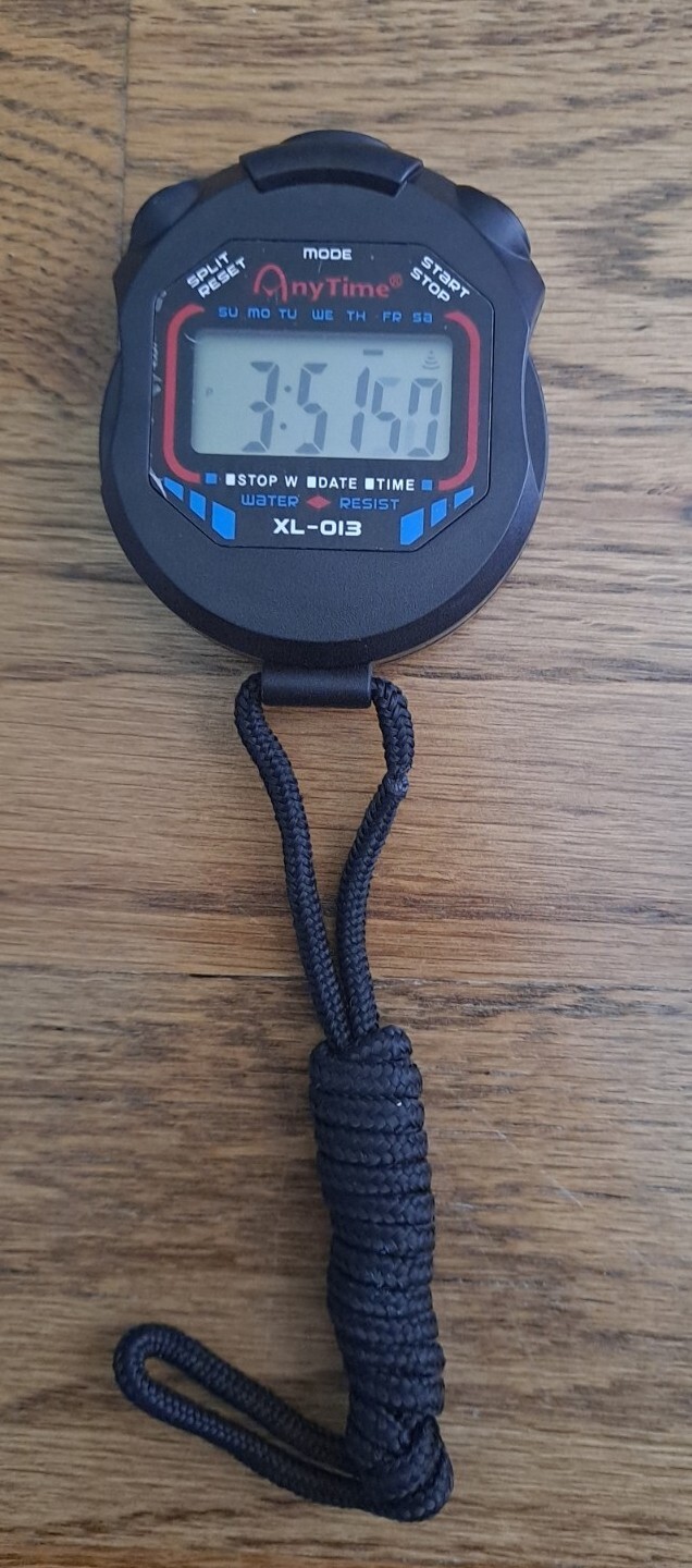 Multi-functional Handheld Anytime Sports Black Stopwatch